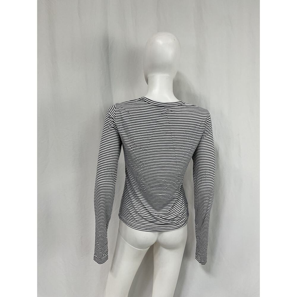 Rag & Bone 'Luca' Black Modal Stripe Long Sleeve … - image 3